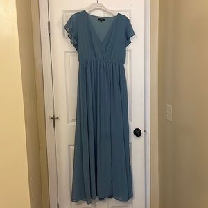 Lulus Lost in the Moment Slate Blue Maxi Dress NWOT